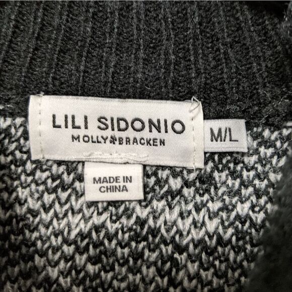LILI SIDONIO MOLLY BRACKEN Plaid Mock Neck Sweater M/L - Picture 3 of 6